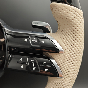 <span class=keywords><strong>Volante</strong></span> de cuero blanco Piano negro para Mercedes BENZ W177 W247 C118 X118 W206 W213 C238 C257 W223 X223 A35 C43 A63 <span class=keywords><strong>AMG</strong></span> - Product Image 5