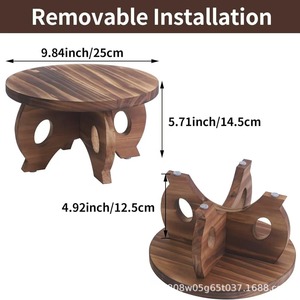 Support de vase en bois rond, support de présentation de pot de fleurs en bois massif pour salon, décoration intérieure, couleur rétro Ly01017 - Product Image 4
