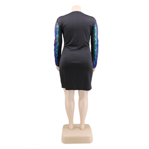 Vestidos de manga larga de las mujeres dama elegante <span class=keywords><strong>Mujer</strong></span> <span class=keywords><strong>plus</strong></span> tamaño ropa de gran tamaño vestidos para las mujeres - Product Image 4