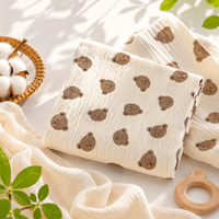 Vente en gros fabricant : Couverture d'emmaillotage pour bébé en mousseline 100% coton, serviette de bain double couche pour bébé, couverture de réception, personnalisable OEM ODM