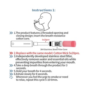 Collana di respirazione per inalatore Vaporless di <span class=keywords><strong>gioielli</strong></span> di moda per smettere di fumare/alleviare l'ansia da Stress - Product Image 6