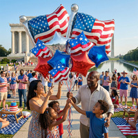 Lot de 12 ballons en aluminium Aigle patriotique pour la Fête de l'Indépendance américaine, les élections, la Journée des Vétérans et les décorations de fête à thème étoile et drapeau