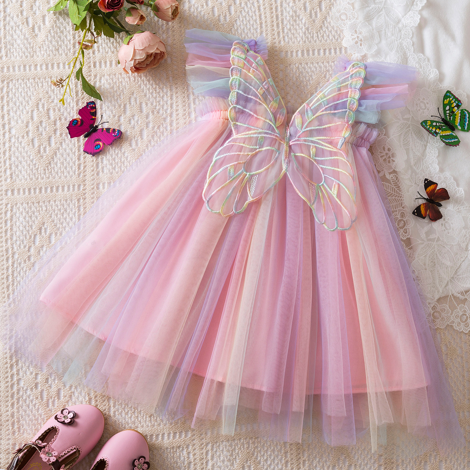 princess birthday tutu dress Girls Princess pastel Rainbow tutu dress