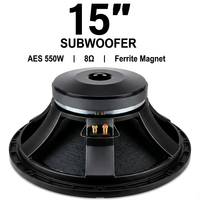 Haut-parleur de basses métallique LS 15'' 450W 8 Ohm actif/passif pour scène, accessoires audio professionnels, 43.6-3800Hz, extérieur