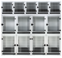 Longermay Cage Animale en Acier Inoxydable Grande Taille, Fournisseurs de Cages 3 Étages pour Chats, Maisons de Garde Vétérinaire pour Chats et Chiens