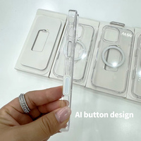 Clair Al Bouton Dur Pc Téléphone étui pour iphone 17 16 15 14 13 12 11 Pro Max Transparent Magnétique Couverture de Téléphone