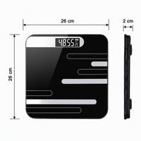 Balance numérique en verre trempé de haute précision avec grand écran LCD pour le suivi du poids et le fitness à domicile (vente en gros)