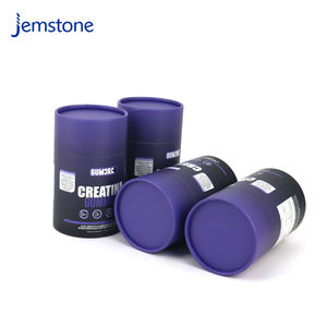 Boîte d'emballage cylindrique en carton kraft recyclable de qualité alimentaire, design personnalisé, pour poudre de protéines, tube en papier - Product Image 4