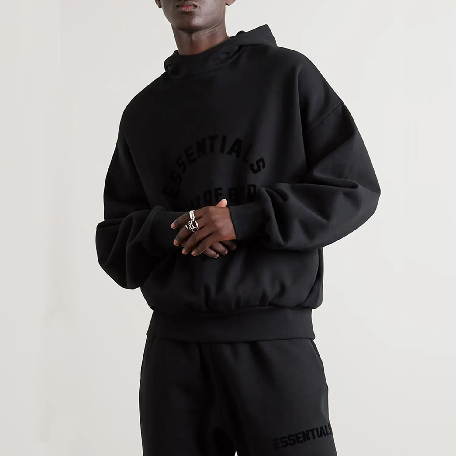 Haute qualité 380 gsm pull lourd à capuche français Terry sweats à capuche goutte épaule sur taille hommes sweats à capuche