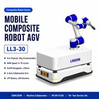 Robot AGV composite, bras collaboratif à 6 axes, cobot mobile personnalisé avec navigation laser SLAM, précision de 30 mm pour l'automatisation