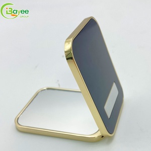 Ultra-thin Design Portable Foldable Small Hand Held Pocket <b>Mirror</b> Custom Logo Travel Folding square Makeup <b>Mirror</b> - Product Image 3