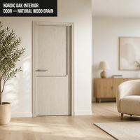Porte intérieure en composite de bois moderne sur mesure, finition inodore, pour chambre à coucher, hôtel, appartement, chambre d'hôtes