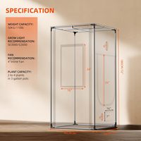 Spider Farmer Pro Series 3x3x6ft 90x90x180cm Blanc Intérieur 2000D Épaissir Mylar Toile Oxford Tissu Hydroponique 3x3 Grow Tent