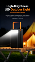 Batterie externe de voyage et camping grande capacité 50000mAh PD22.5W à charge rapide avec lumière LED et câbles intégrés pour iPhone – Chargeur portable