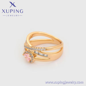 X000669459 Perhiasan XUPING Batu Zirkonia Kubik Sintetis Bentuk Salib Oval Batu <span class=keywords><strong>Pink</strong></span> Cincin Wanita - Product Image 5