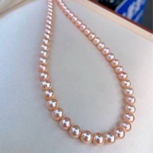 Summer New Arrival Versatile 6-7mm Natural Pearl <b>Necklace</b> Commuter Style with <b>Candy</b> Mixed Colors and Round Micro Flaws - Product Image 4