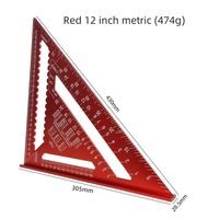 Règle d'angle 7 pouces en alliage d'aluminium Règle de mesure triangulaire impériale Boiserie Carré Triangle Rapporteur d'angle Mesure