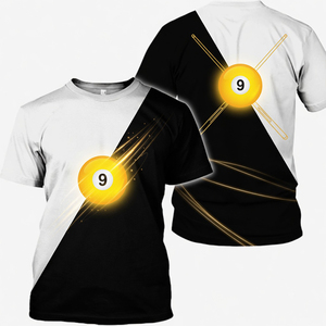 Camiseta S.Q.F para Hombre, Diseño 3D de Bola 8, Sublimación, Bloques de Color Diagonales, Dos Tonos, Manga Corta, Estilo Casual Deportivo, Ropa Urbana, Regalo - Product Image 6
