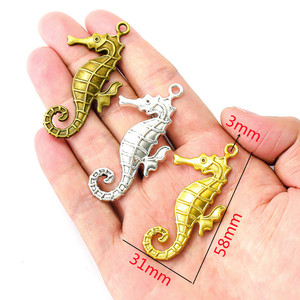 3色金属合金海洋动物海马魅力项链吊坠DIY饰品制作手工配饰58*31厘米D7149 - Product Image 2