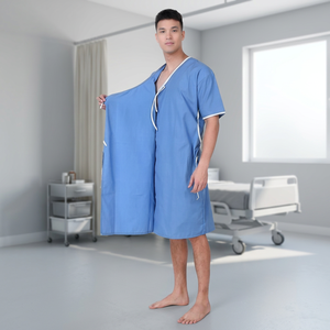 Batas de Hospital de Algodón Tejido para Pacientes, Unisex, Servicio OEM, IBUF SR-BHF, Sin Detección de Agujas - Product Image 3