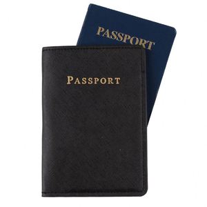 Solid Color Cross Pattern PU Gold Stamping Letter Family <b>Travel</b> <b>Document</b> Organizer Passport Cover Card <b>Holder</b> in Stock - Product Image 4