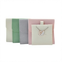 Pochette à bijoux carrée en velours avec fermeture à bouton-pression, logo personnalisé, dorure/argenture, microfibre écologique