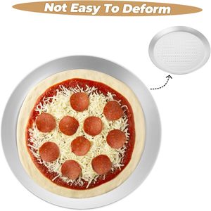 Plaques à pizza rondes en alliage d'aluminium avec trous, plaque de cuisson perforée de qualité alimentaire pour la maison, le restaurant, la cuisine, outil de cuisson - Product Image 4