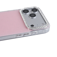 Funda Rosa Brillante para Teléfono, TPU+PC, con Diamantes de Imitación, Protección de Lente de Cámara, Diseño Lindo y Brillante, Antigolpes, para Mujeres y Niñas, Compatible con iPhone 17 Pro Max