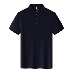 Polo Shirt Nylon Solid Color Breathable Daily Wear Short Sleeve Work Uniform - Product Image 2