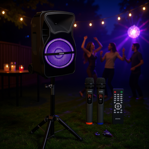 Altavoz PA Portátil Active Home 12 de 500W, Sistema de Sonido Inalámbrico Bluetooth para Fiestas con 2 Micrófonos y Control Remoto - Product Image 2