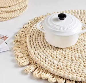 Manteles Individuales Tejidos a Mano con Pelo de Maíz, Forma de Flor, Aislantes para Mesa, Tapetes para Tazas, Manteles Individuales Estilo Occidental, Directo de Fábrica - Product Image 5