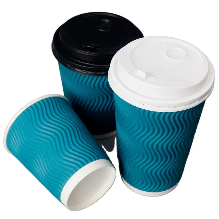 Ripple Wall Paper Cups für Kaffee Einweg-Pappbecher mit wässriger Beschichtung