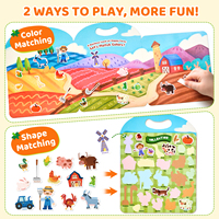 Joycat Enfants Autocollant Gelée Livre Bulle Livre Maternelle Ferme Météo Pizza Éducation Précoce Cognitif Calme Livre Jouet Éducatif