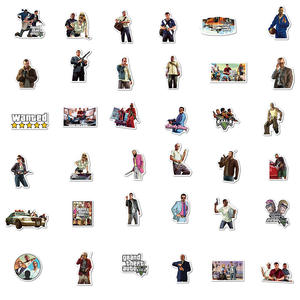 ZY0727C 50 autocollants/sac, autocollants de jeu <span class=keywords><strong>Grand</strong></span> <span class=keywords><strong>Theft</strong></span> <span class=keywords><strong>Auto</strong></span> Graffiti, autocollants pour moto, valise, autocollants en PVC imperméables - Product Image 6