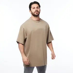 2023 Luxe Boxy Custom Wit 100% Katoen Zwaargewicht Oversized T-Shirt Flauw Dik Drop Shoulder Print T-Shirt