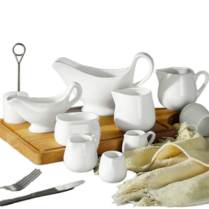 Jarra de Leche o Café de Porcelana de Diseño Moderno y Creativo, con Asa, Portátil, Color Blanco Puro, Vajilla Especializada para Restaurante, Salsera - Product Image 2