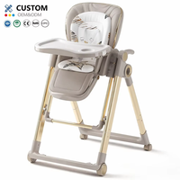 Chaise haute de luxe OEM pour bébé, chaise de repas moderne inclinable pour nourrisson, chaise haute d'alimentation pour bébé