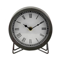 Horloge de table ronde en métal
