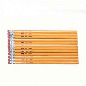 Ensemble de crayons hexagonaux en bois pour enfants, personnalisés, écologiques, avec gomme, au prix d'usine le plus bas - Product Image 2