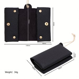 Étui pliable en cuir PU de style japonais pour mouchoirs en papier, mini pochette de rangement pour mouchoirs de poche pour la maison et les voyages - Product Image 3