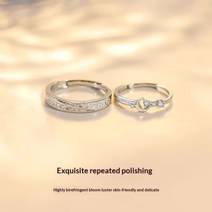 Anillos de Plata de Ley S925 con Circonita para Parejas, Diseño Exclusivo de Plutón y Charón, Anillos de Planeta de Lujo Discreto para Mujer y Hombre - Product Image 4