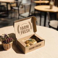 Boîte en papier biodégradable de qualité alimentaire en gros, logo personnalisé, boîte à emporter pour poulet frit et frites
