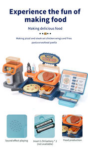 Juego de Imitación de Restaurante de Comida Rápida para Niños, Supermercado de Juguete con Pizza, Caja Registradora y Accesorios - Product Image 6