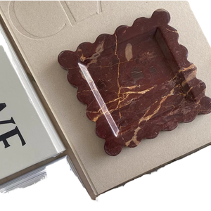 Plateau de présentation de bijoux en marbre travertin beige moderne SW STONE, poli, étanche, décoratif, pour le design graphique - Product Image 1