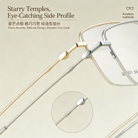 35001 Monturas de Gafas para Hombre, Diseño Ligero y Duradero en Color, para Uso Diario, Montura Semi-Rimless Cuadrada