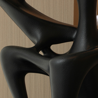Sculpture en résine abstraite vintage FLOLENCO, figurine noire pour table, décoration intérieure, bureau, artisanat créatif