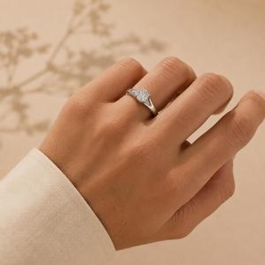 10KT Yellow Gold Round Solitaire Diamond <b>Ring</b> Wide Tapered Band <b>Men</b> Engagement <b>Ring</b> Modern Signet Fine Jewelry Gift - Product Image 5
