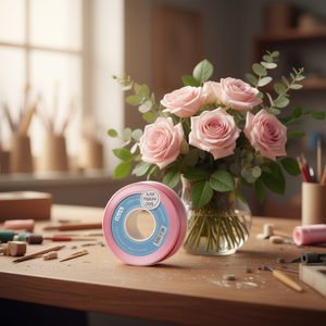 ริบบิ้นผ้าซาติน 0.6 ซม. 25 หลา สีแดงกลีบดอก D-07 - Product Image 2