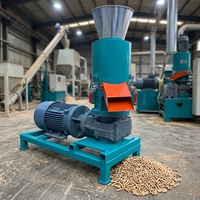 Granulateur à matrice plate CE pour granulés de bois, machine portable à granulés de biomasse et de sciure de bois avec moteur de 22 kW pour le chauffage agricole, haute production