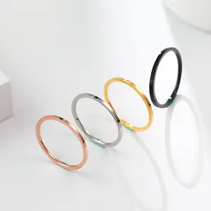 1mm Minimal Set Jóias Mulheres Aço Inoxidável Knuckle Midi Anel